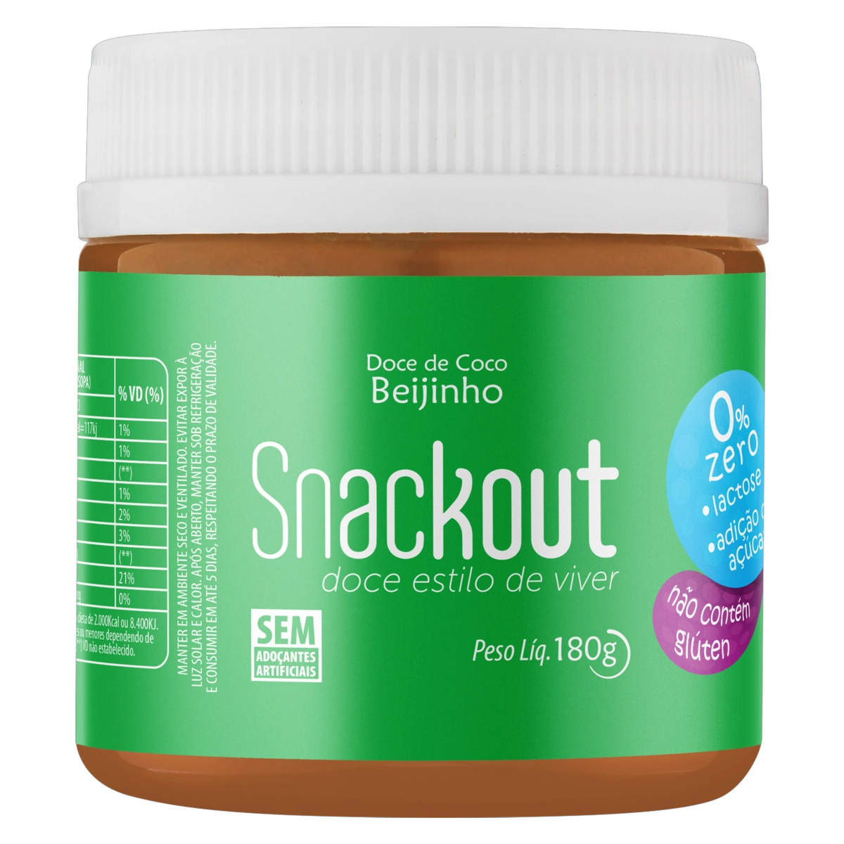 Beijinho Zero Lactose Snackout Pote 180g