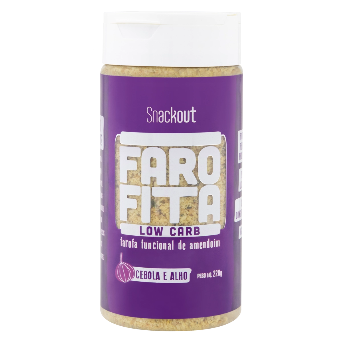 Farofa De Amendoim Funcional Cebola E Alho Snackout Farofita Pote 220g