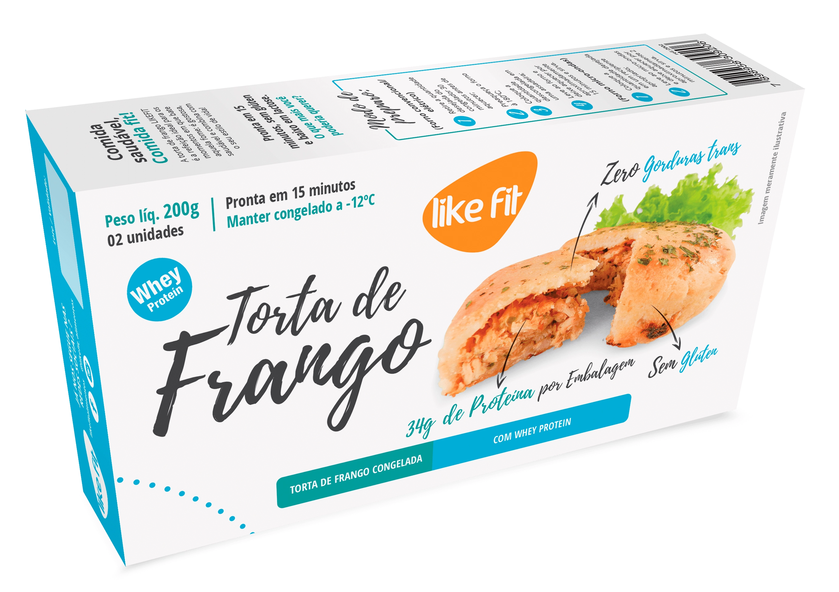 Torta De Frango C/ Whey Protein 200g Like Fit