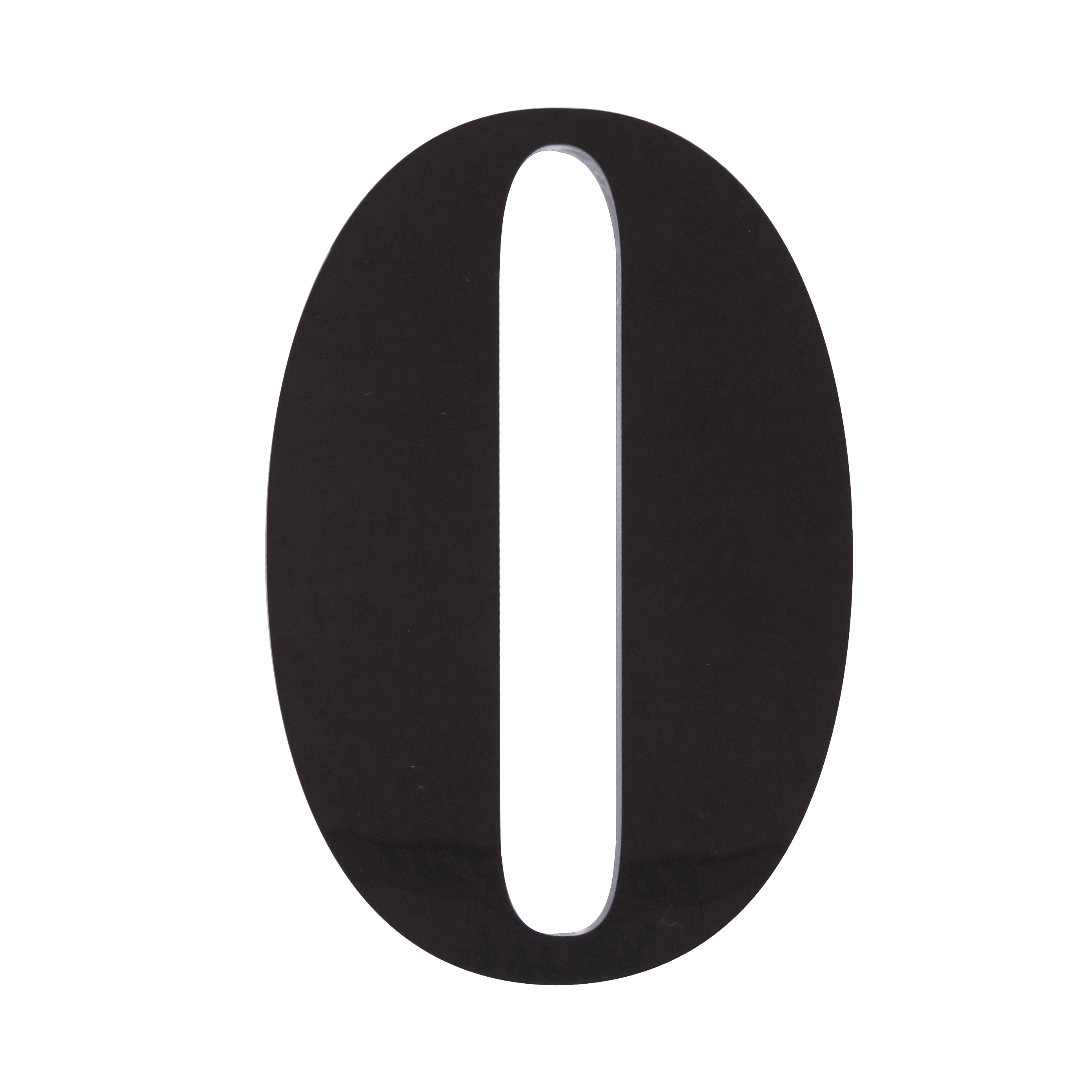 Número Casa "0" 14,5cm Adesivo Acrílico Preto