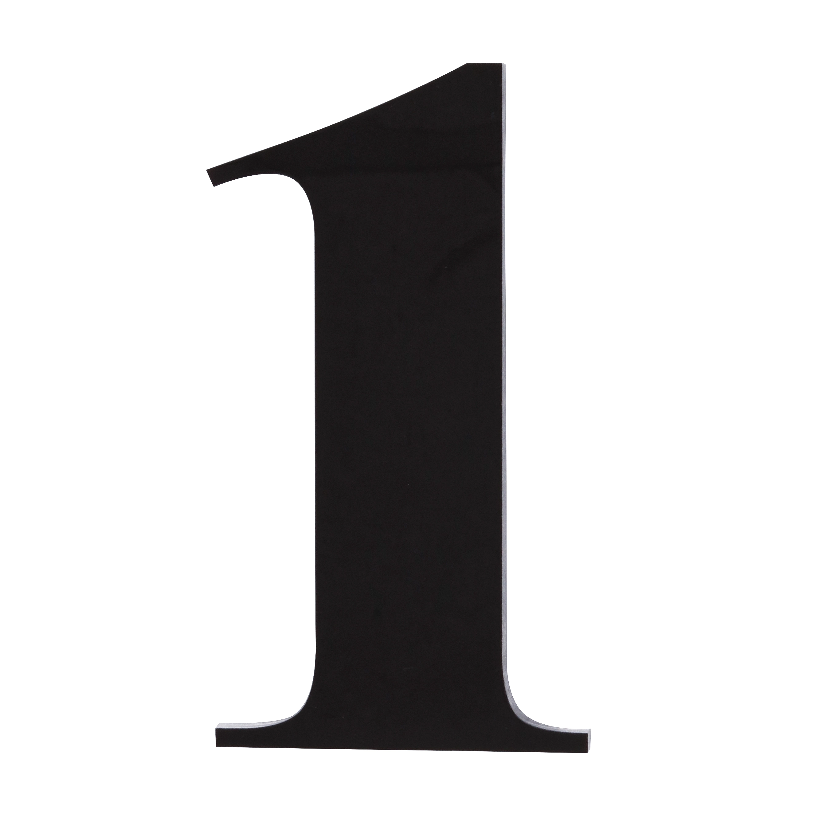 Número Casa "1" 14,5cm Adesivo Acrílico Preto