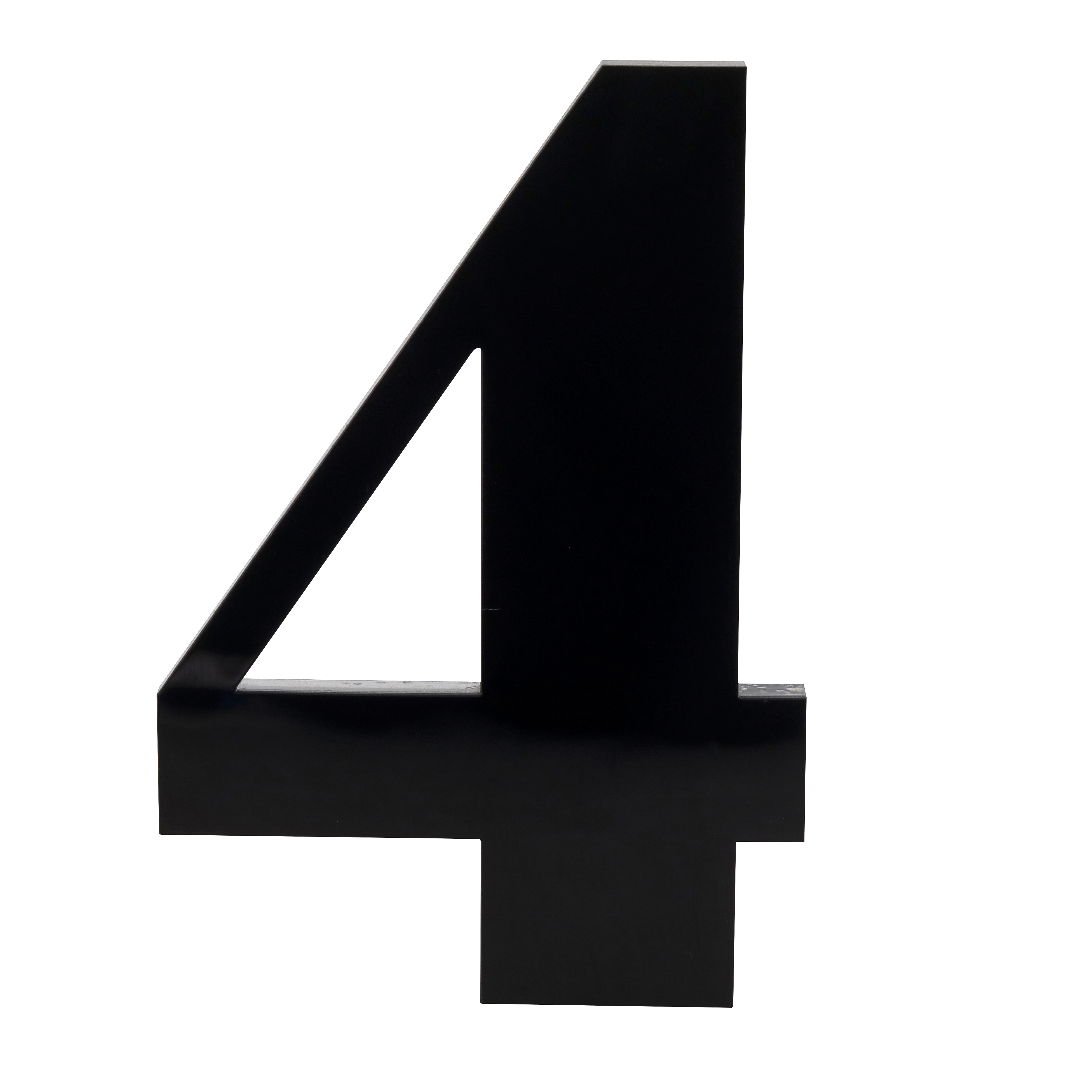 Número Casa "4" 14,5cm Adesivo Acrílico Preto