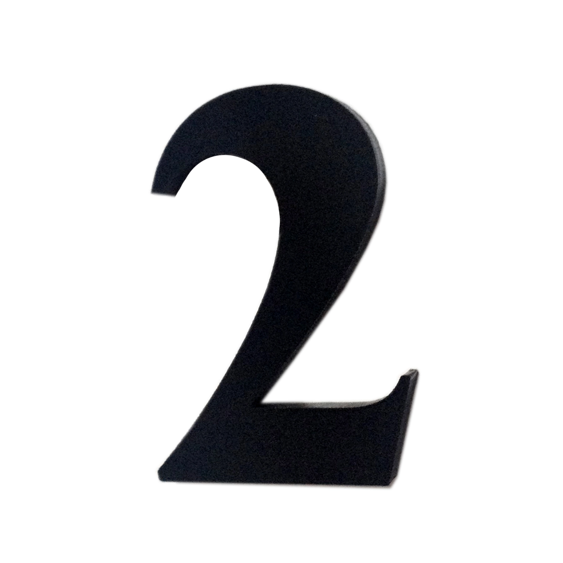 Número Apartamento "2" 4cm Adesivo Acrílico Preto