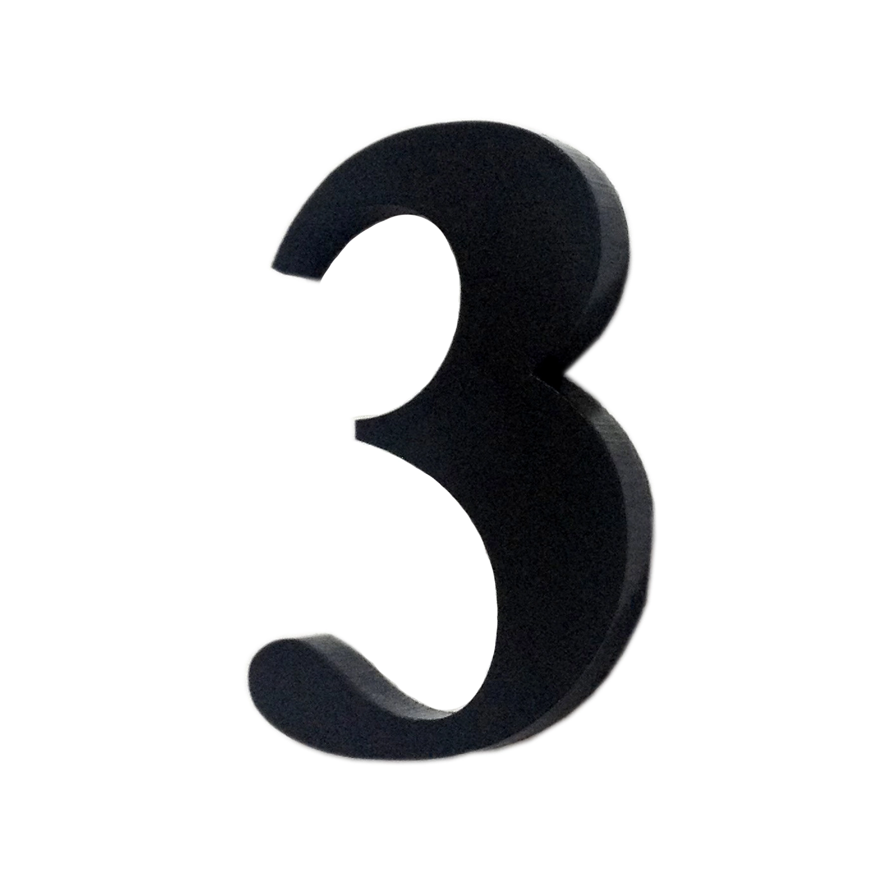 Número Apartamento "3" 4cm Adesivo Acrílico Preto