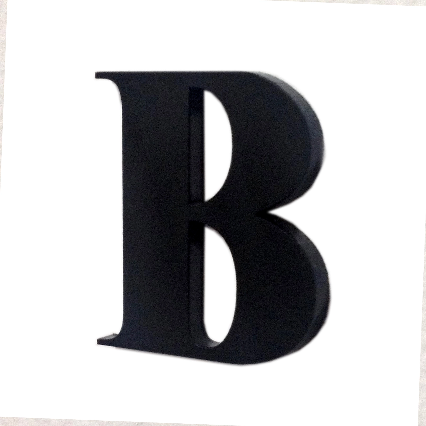 Letra Apartamento "B" 4cm Adesivo Acrílico Preto