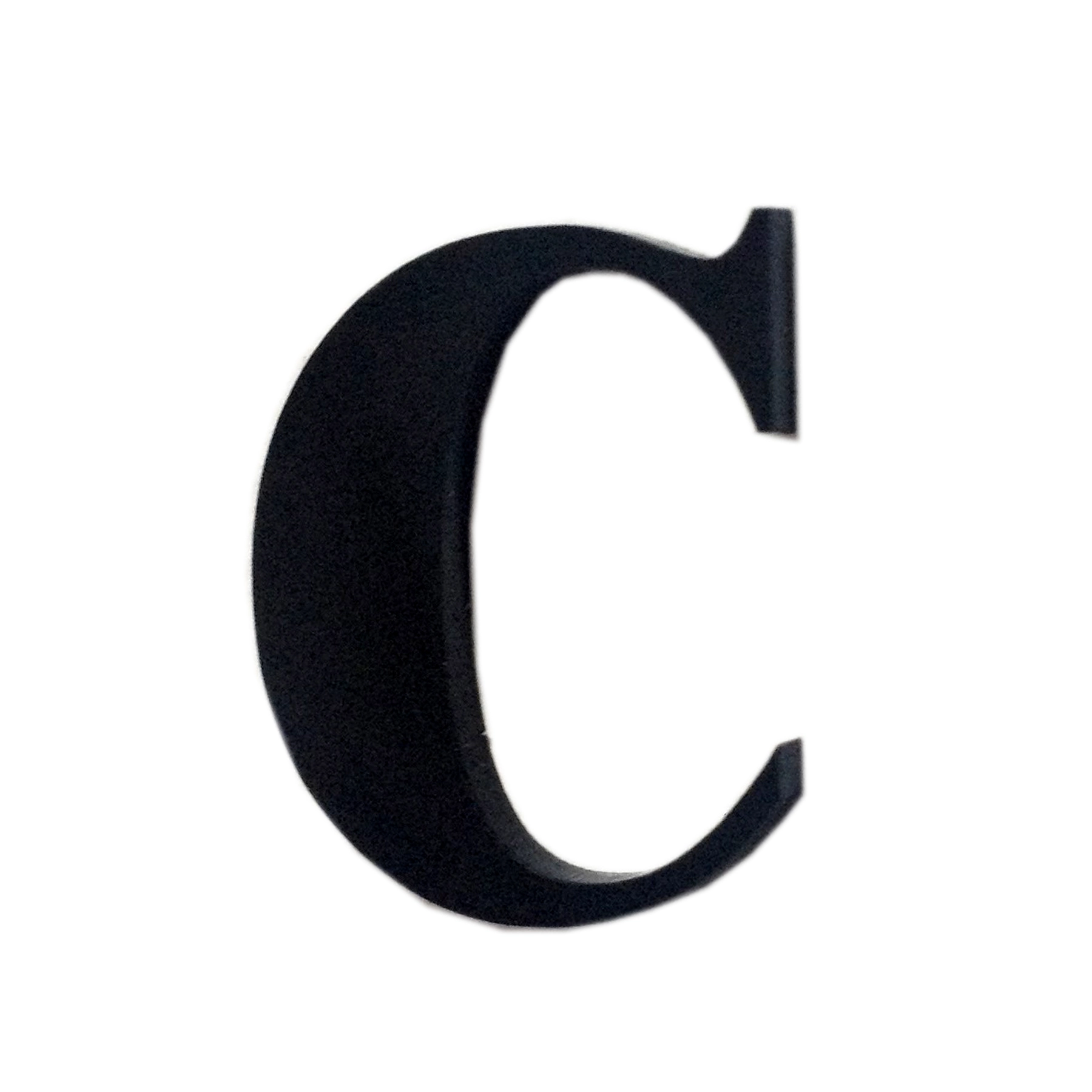 Letra Apartamento "C" 4cm Adesivo Acrílico Preto