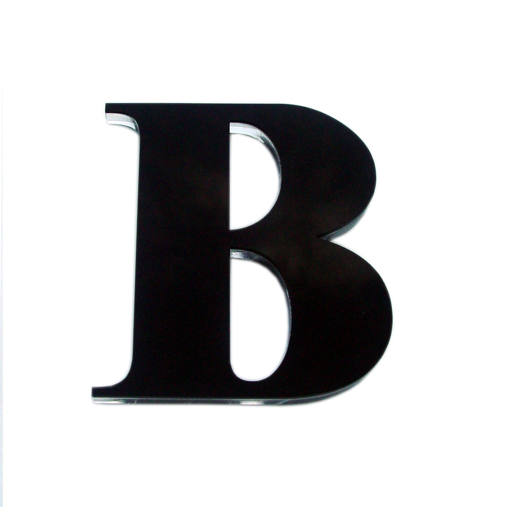 Letra Casa "B" 11cm Adesivo Acrílico Preto