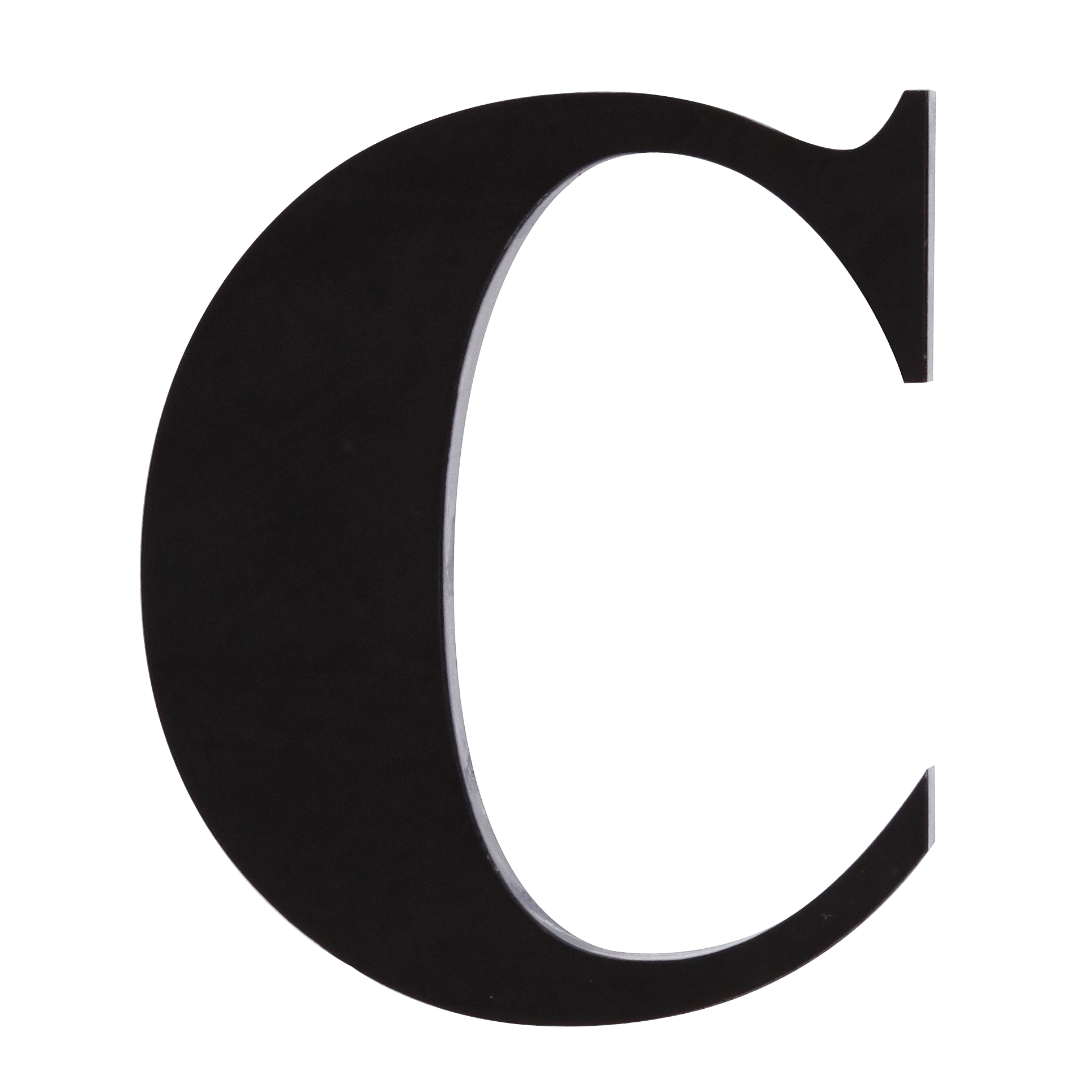 Letra Casa "C" 11cm Adesivo Acrílico Preto