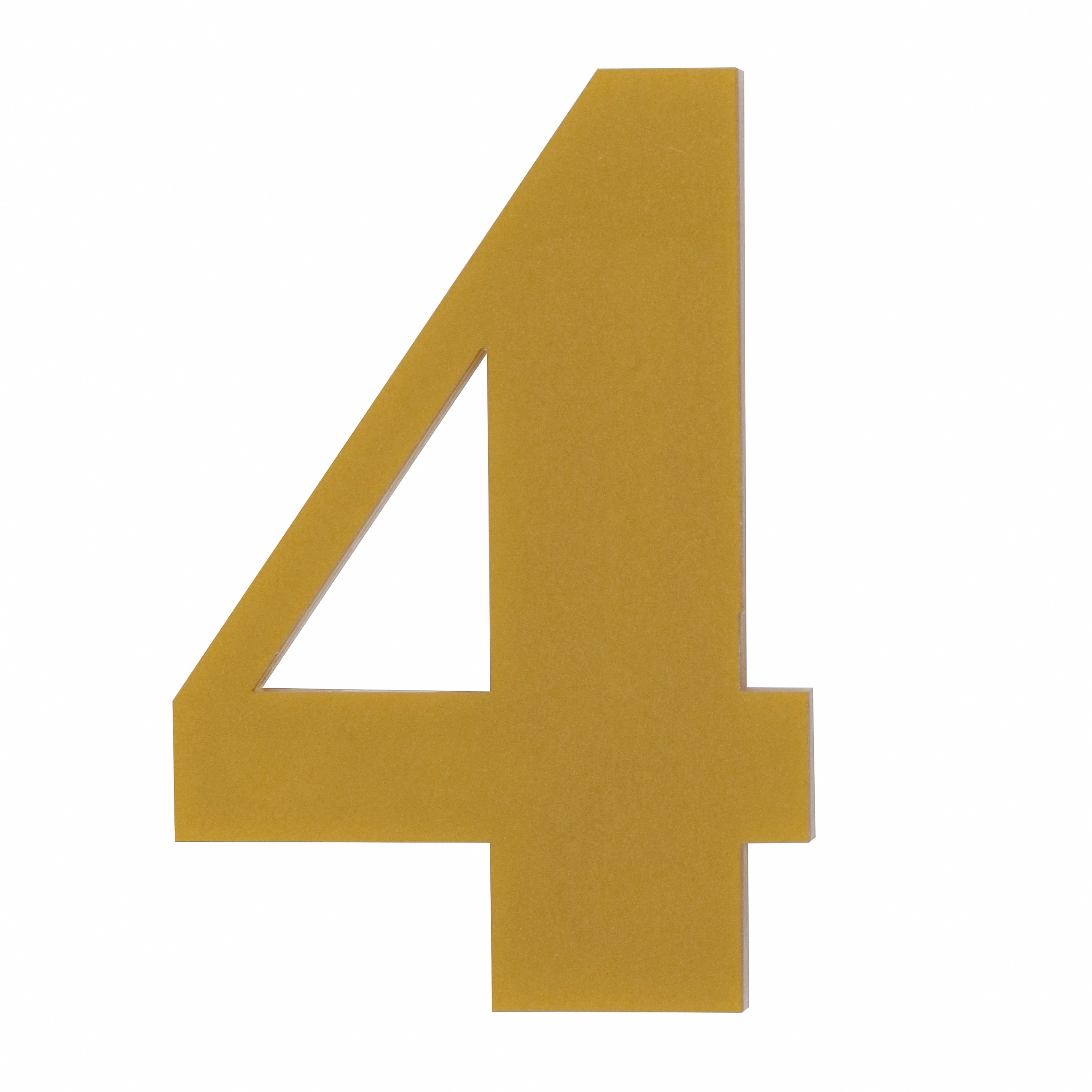 Número Casa "4" 14,5cm Adesivo Acrílico Ouro