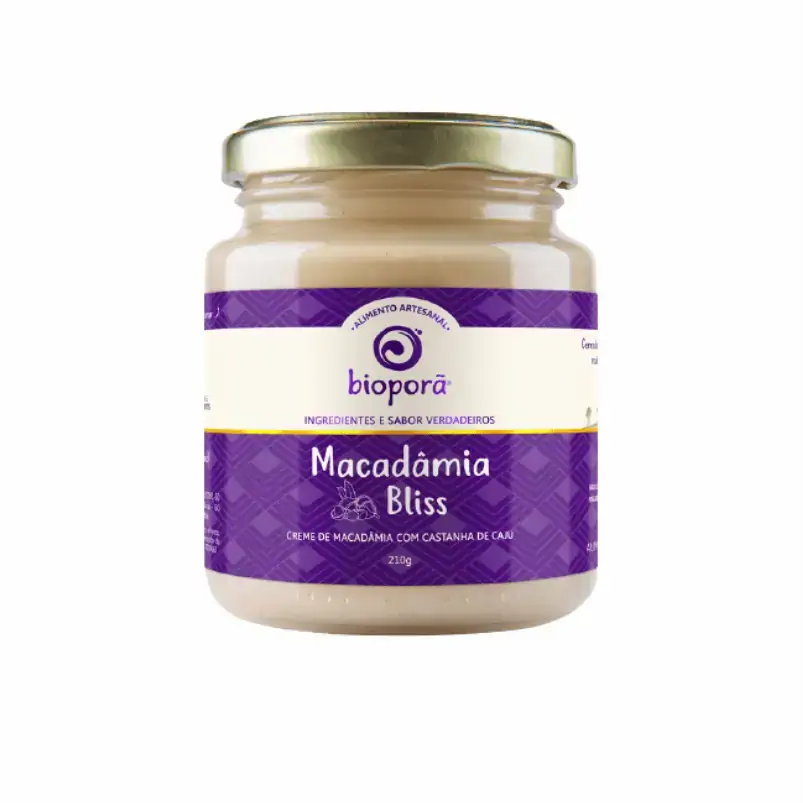 Macadâmia Bliss Pasta de Macadâmia e Castanha de Caju Vegana Bioporã 210g