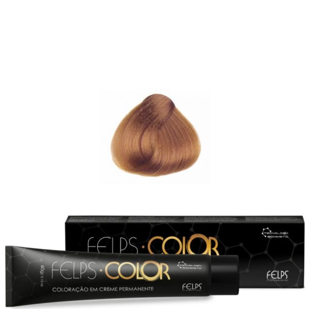 Coloracao Individual Permanente Felps 8/44 Louro Claro Cobre Intenso 1un