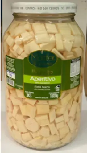 Palmito Master Gourmet 1,8kg Pupunha Aperitivo