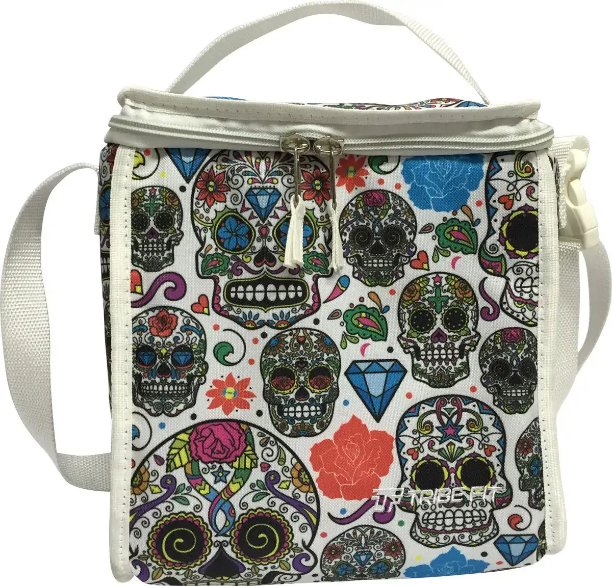 Bolsa Termica Feminina C/ Alcas Caveira Mex Branca 6,5 Lts Tribe Fit