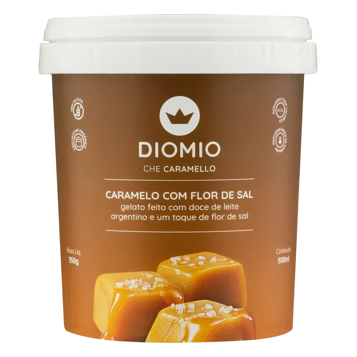 Gelato Caramelo Com Flor De Sal Dio Mio Pote 500ml