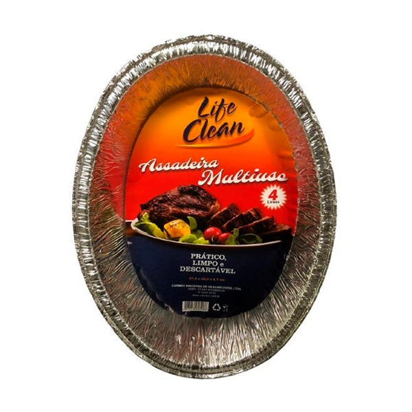 Assadeira Oval De Aluminio Life Clean 4l