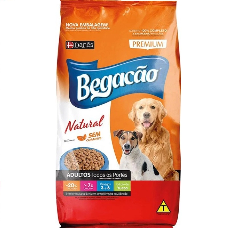 Racao Caes Begacao 7kg Natural Carne