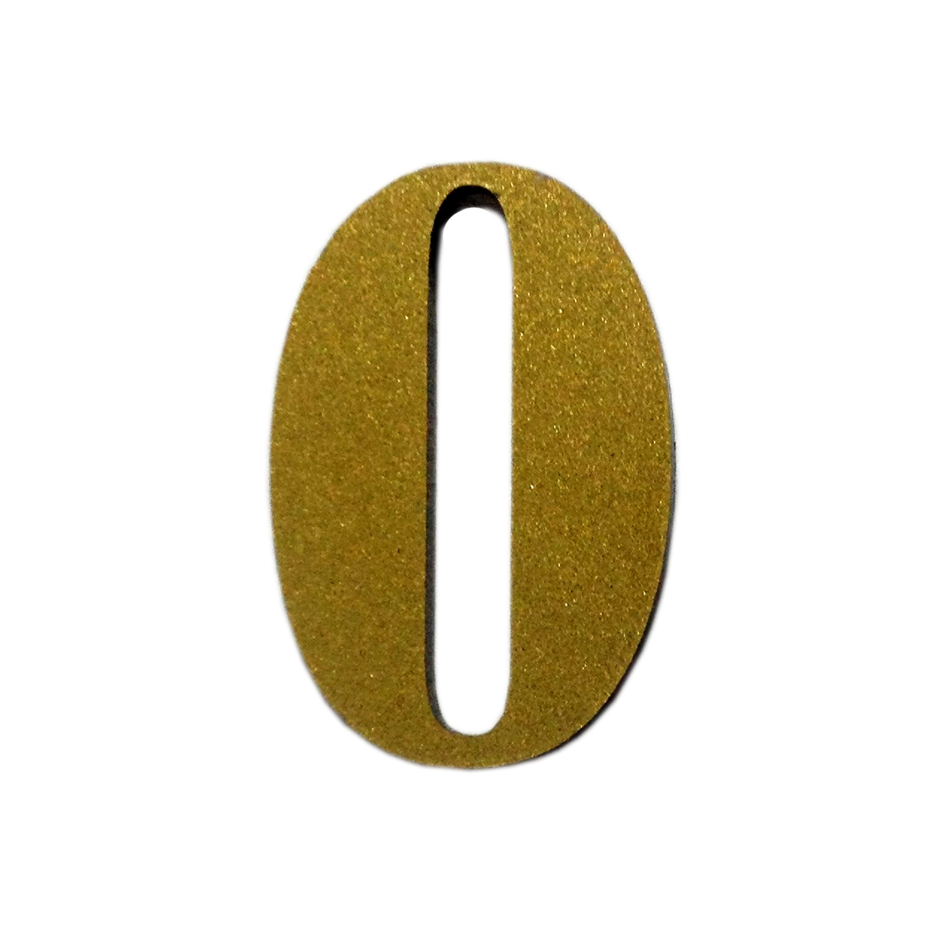 Número Apartamento "0" 4cm Adesivo Acrílico Ouro