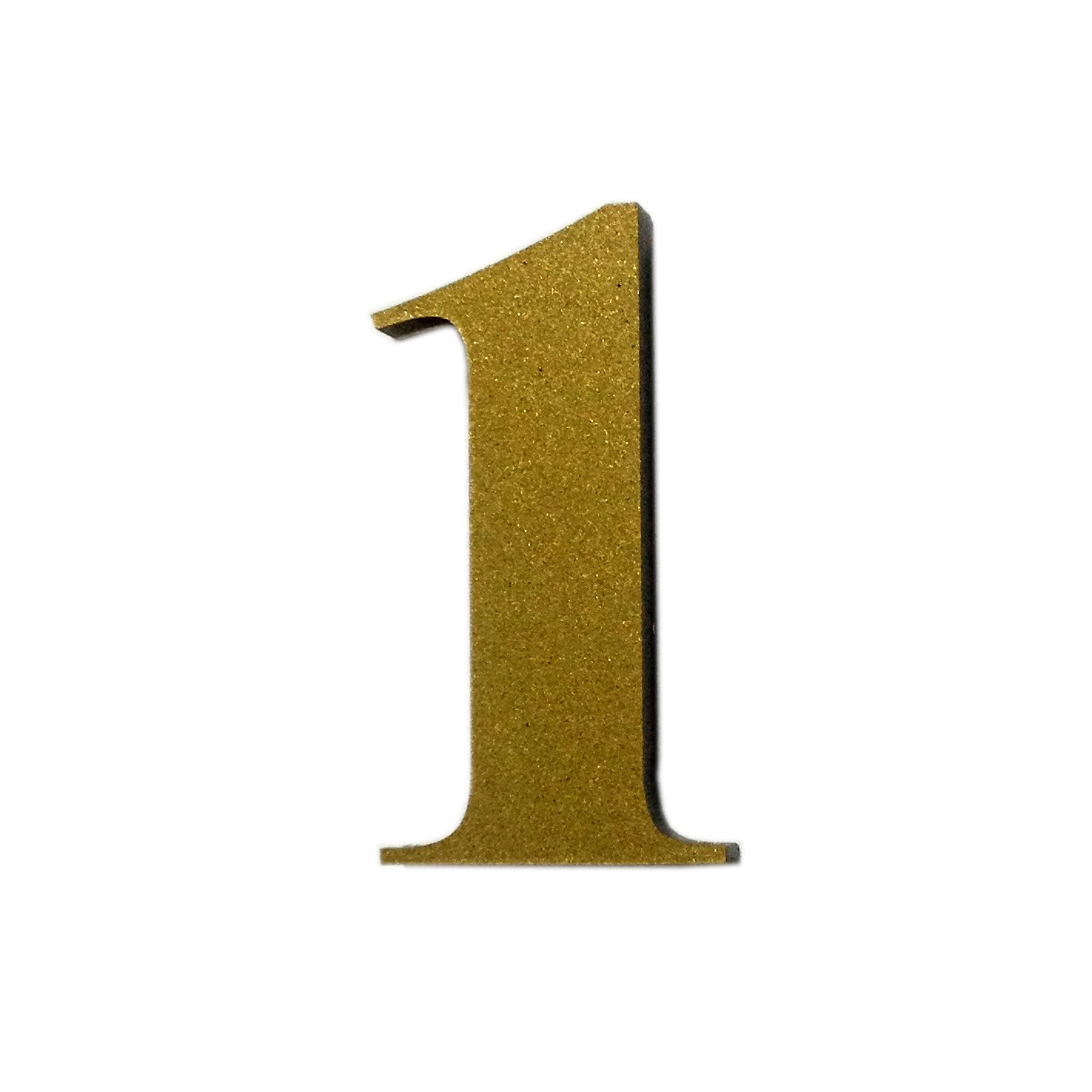 Número Apartamento "1" 4cm Adesivo Acrílico Ouro