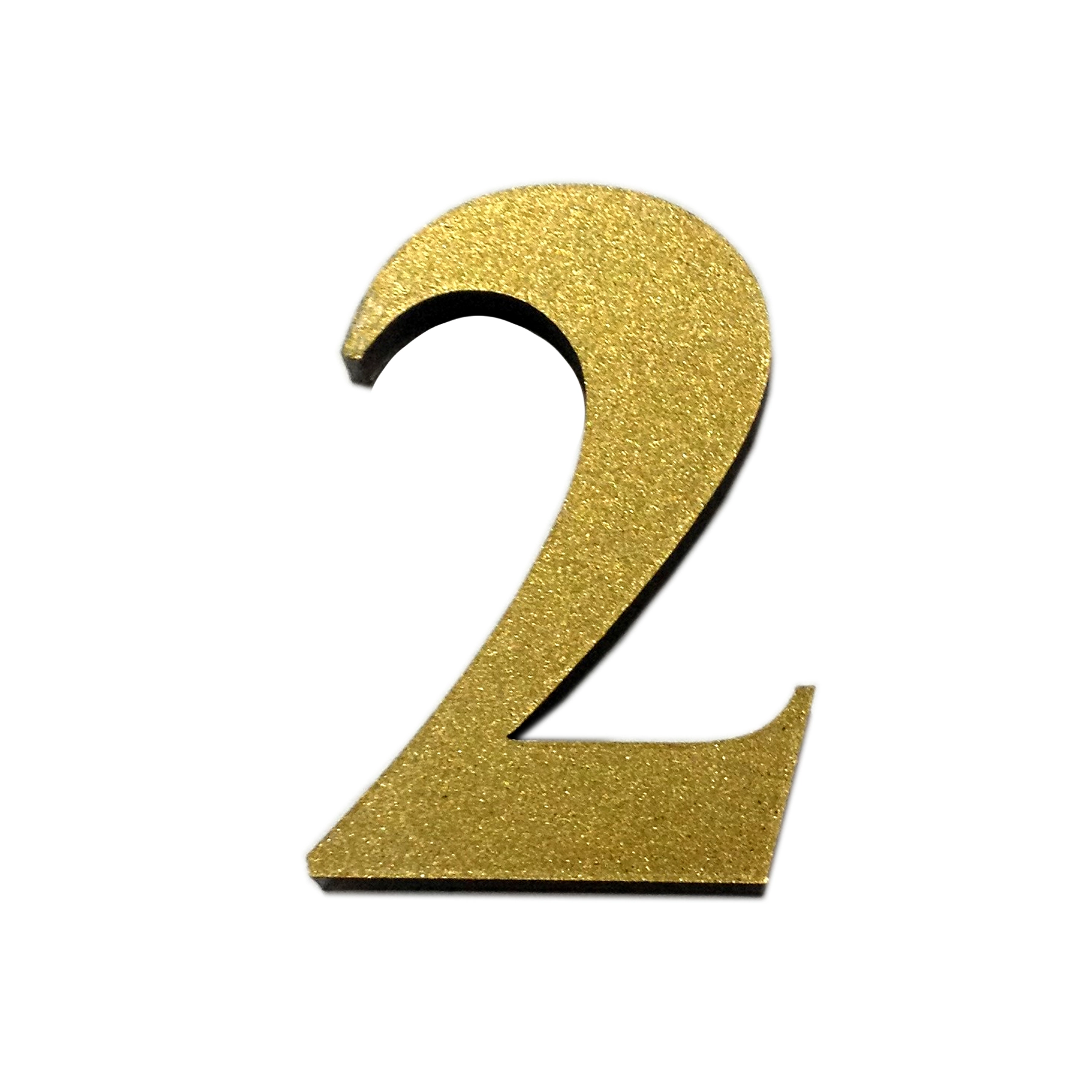 Número Apartamento "2" 4cm Adesivo Acrílico Ouro