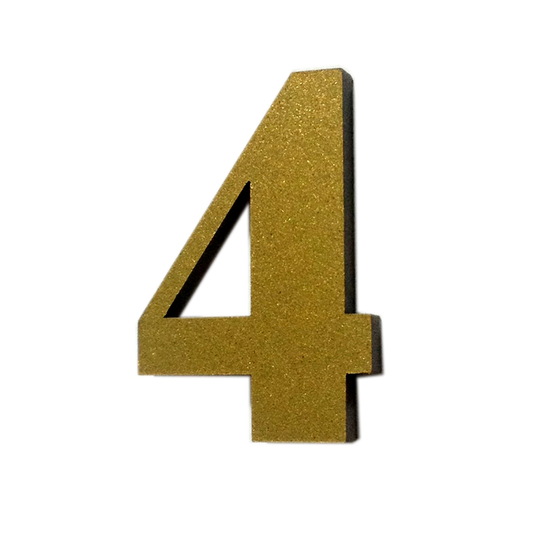 Número Apartamento "4" 4cm Adesivo Acrílico Ouro