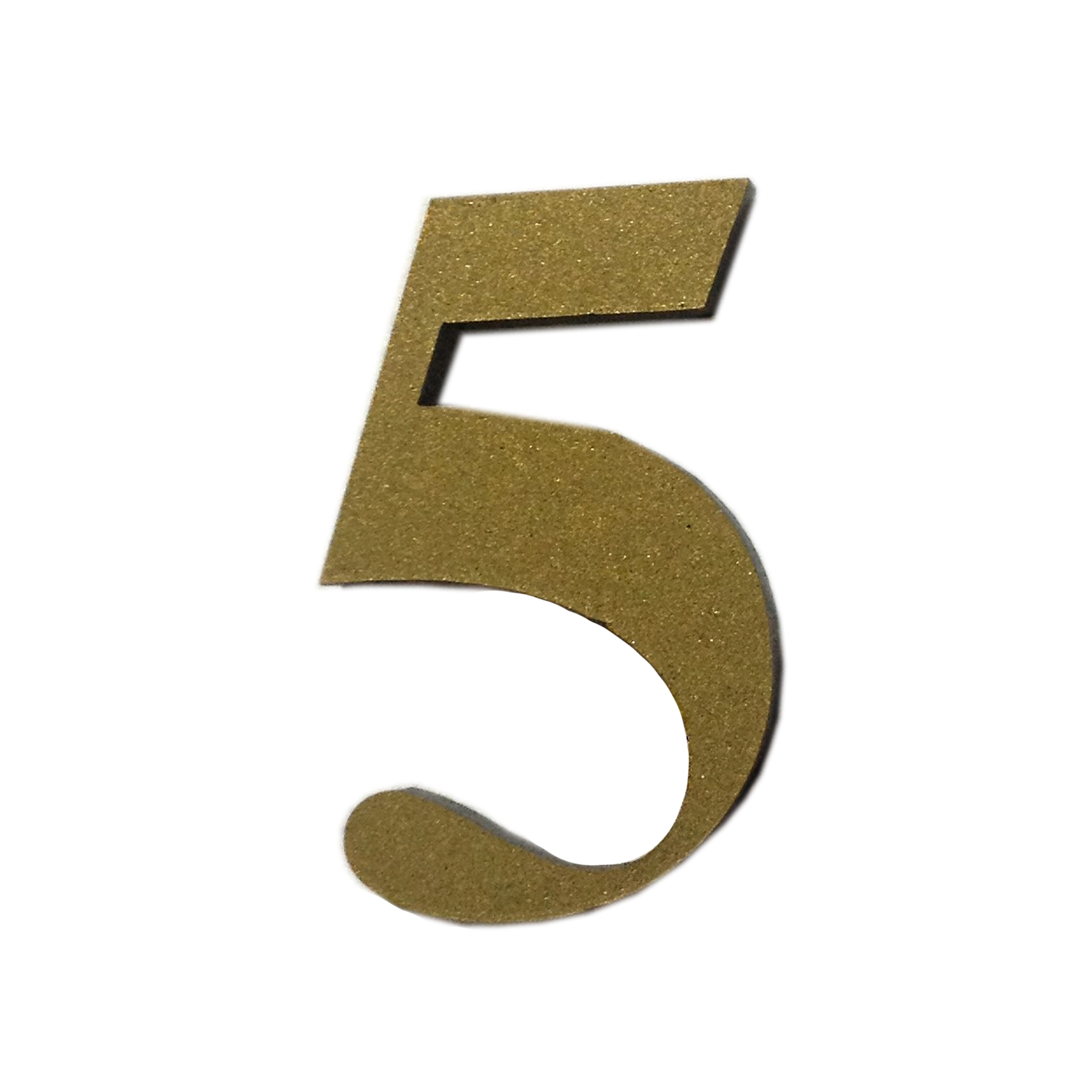Número Apartamento "5" 4cm Adesivo Acrílico Ouro