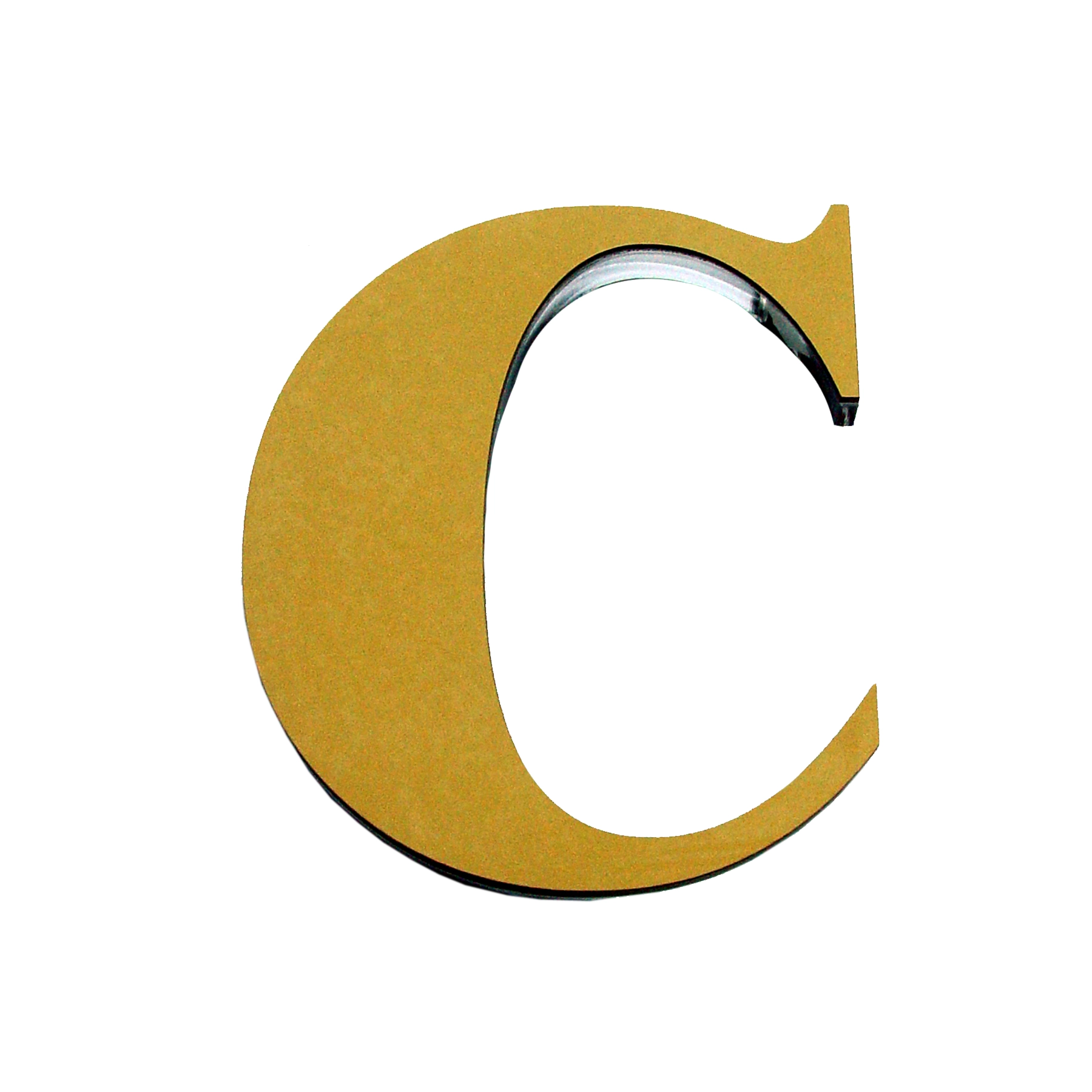 Letra Casa "C" 11cm Adesivo Acrílico Ouro