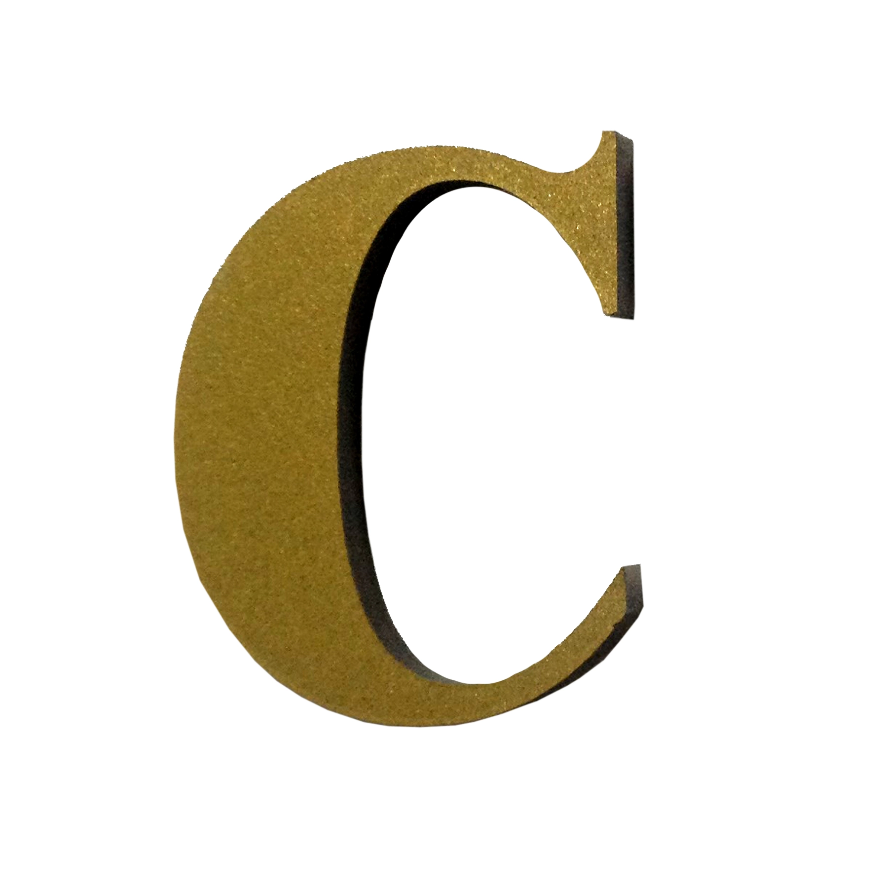 Letra Apartamento "C" 4cm Adesivo Acrílico Ouro