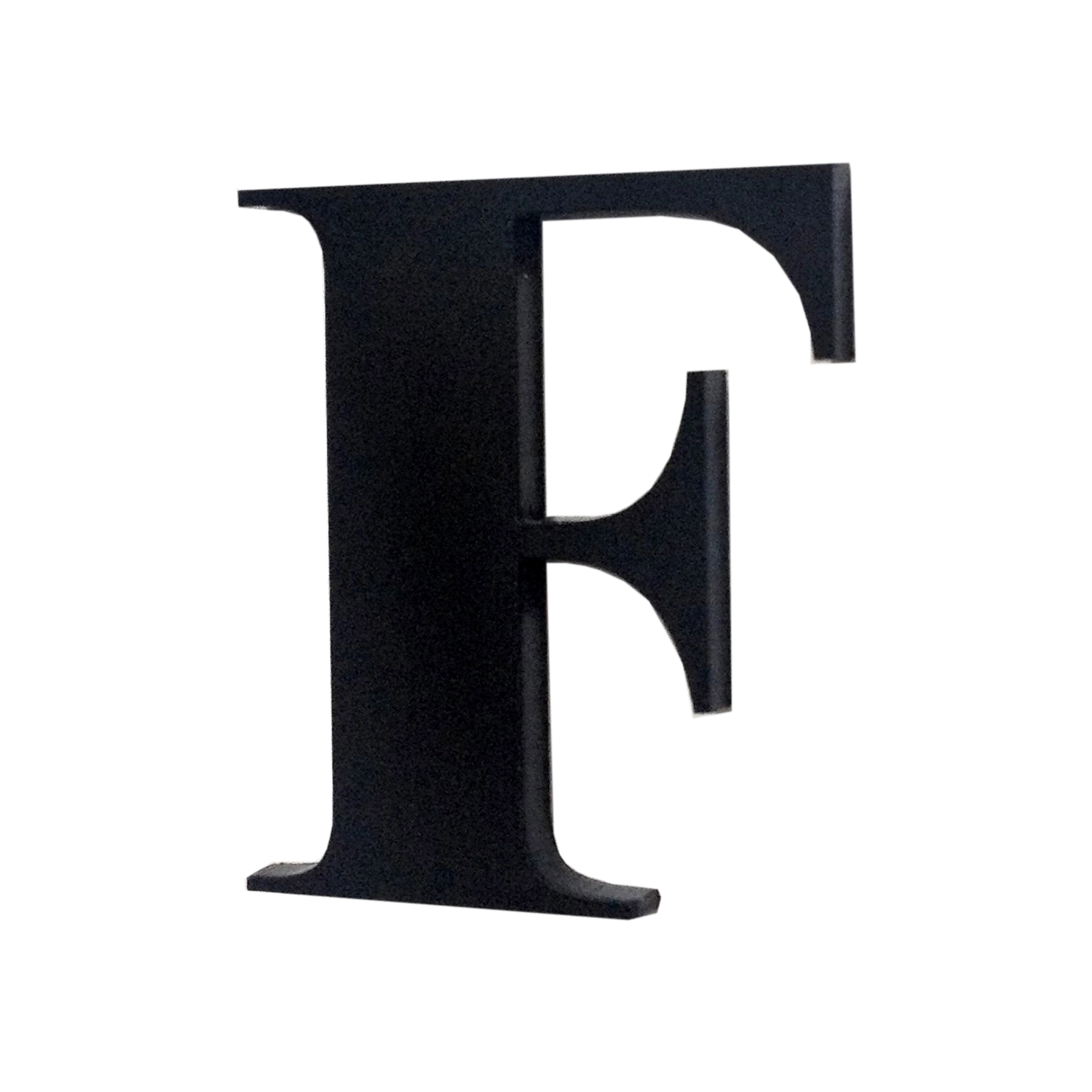 Letra Apartamento "F" 4cm Adesivo Acrílico Preto