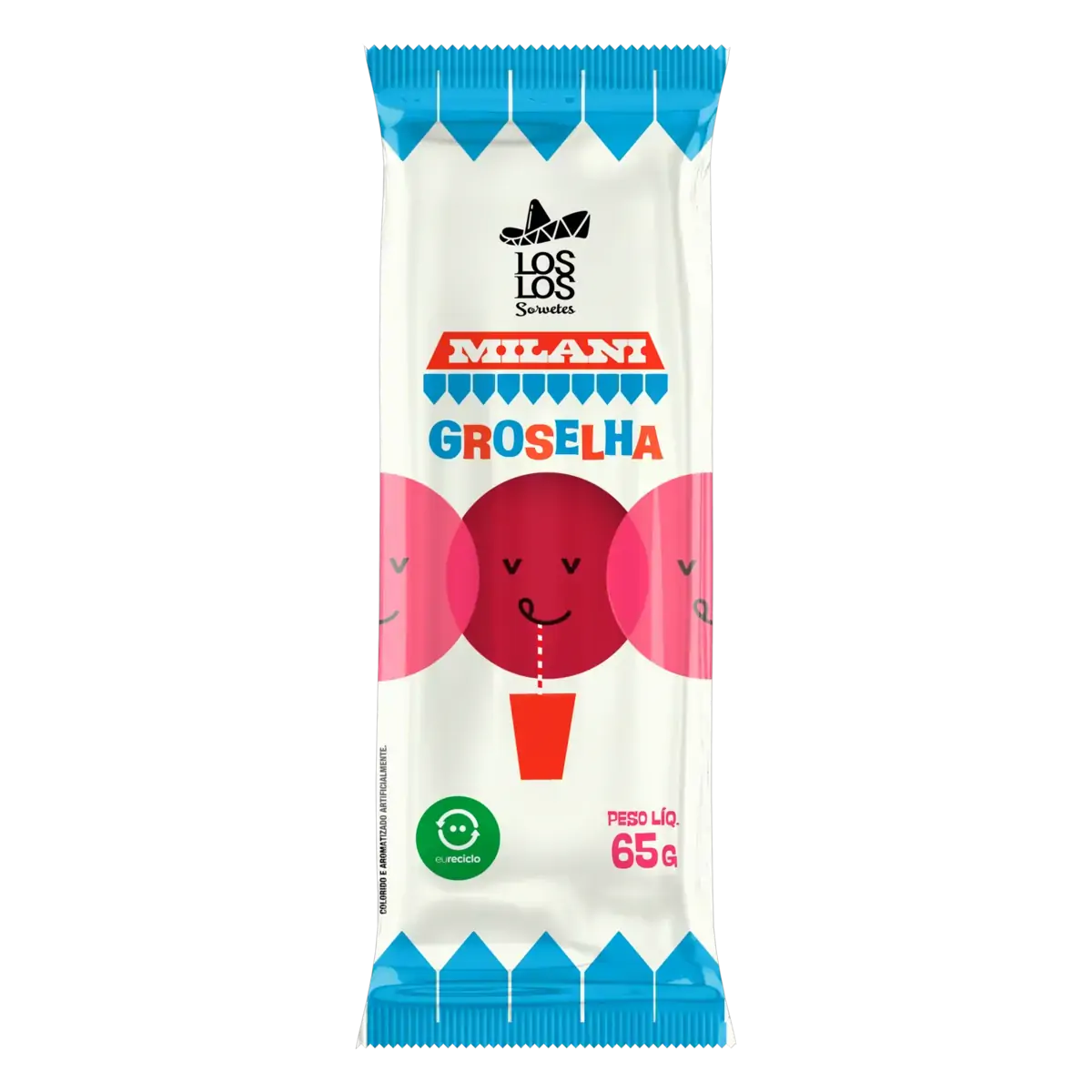 Picolé Groselha Milani Los Los Pacote 65g