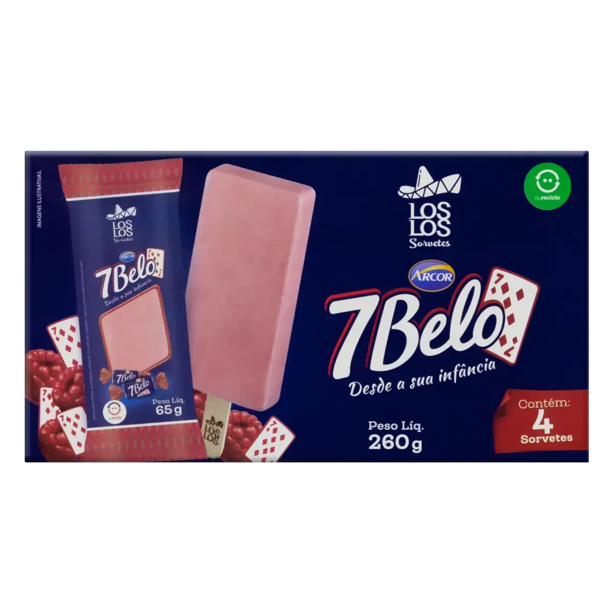 Pack Mini Paleta 7 Belo Los Los Caixa 260g 4 Unidades