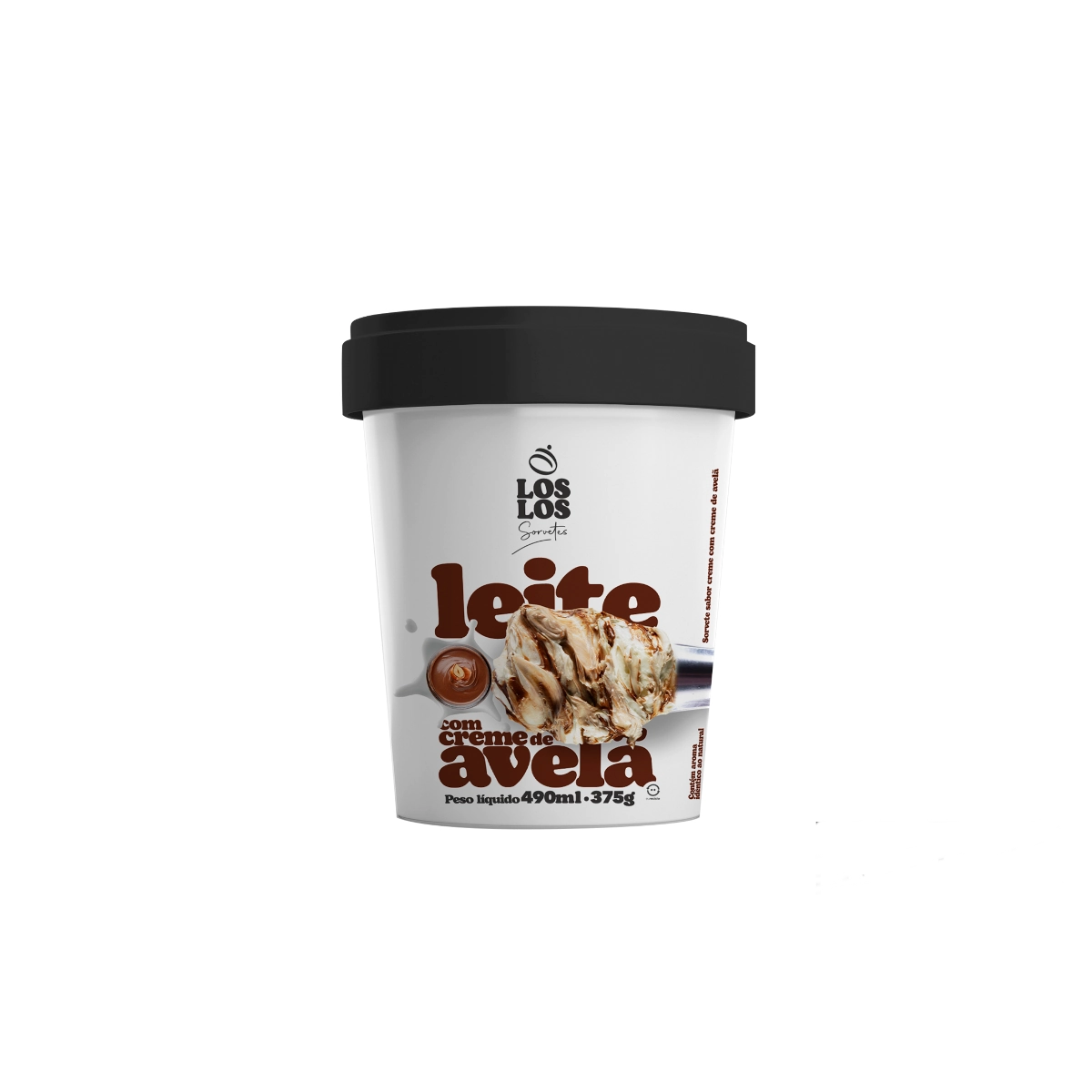 Sorvete Leite com Creme de Avelã Los Los Pote 490ml