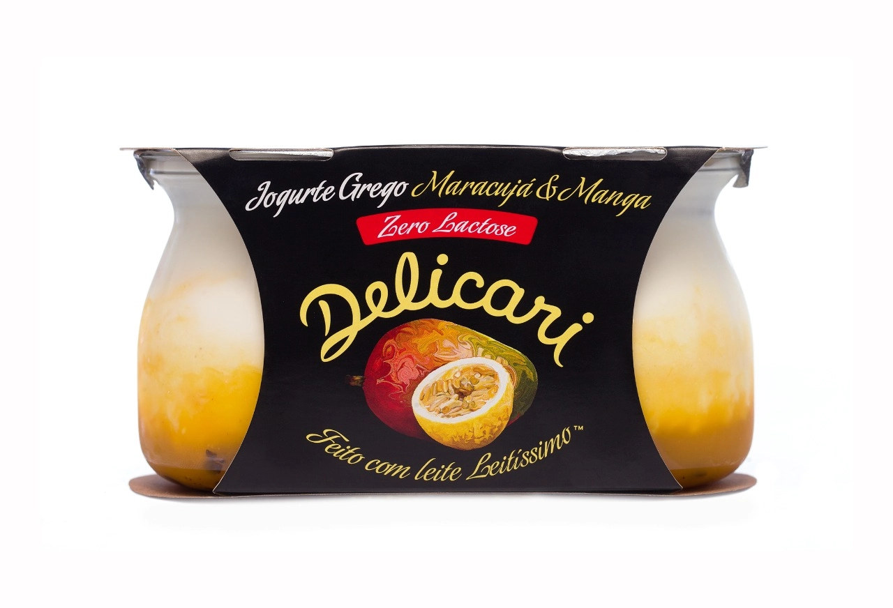 Iogurte Integral Grego Maracujá Manga Zero Lactose Delicari Copo 340g 2 Unidades