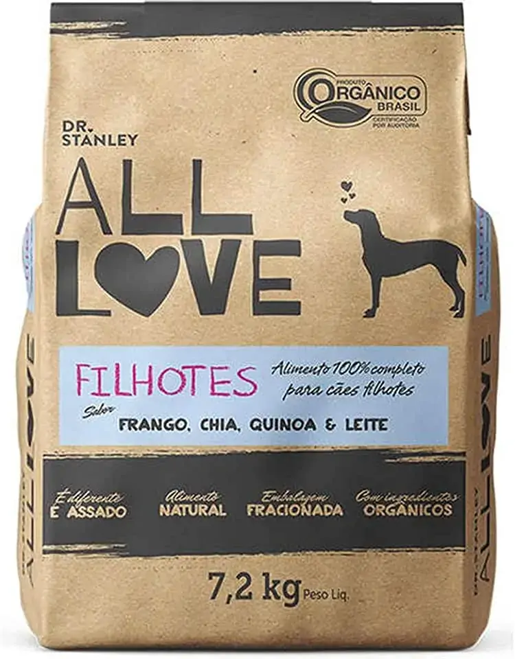 Rac Org P/caes Fgo/chia/cen E Leite All Love 7,2kg