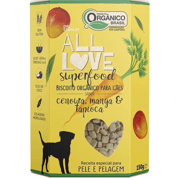 Bisc Org P/caes Cenoura/manga E Tapioca 150g