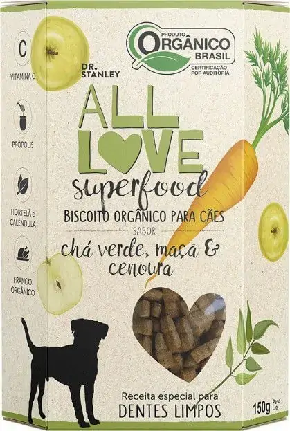 Bisc Org P/caes Cha Vd/maca E Cenoura 150g