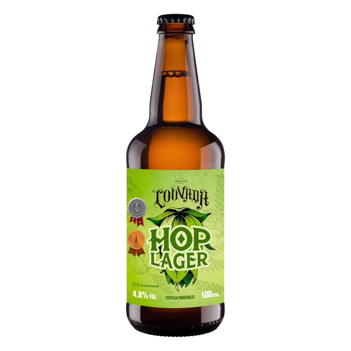Cerveja Hop Lager Puro Malte Louvada Garrafa 500ml