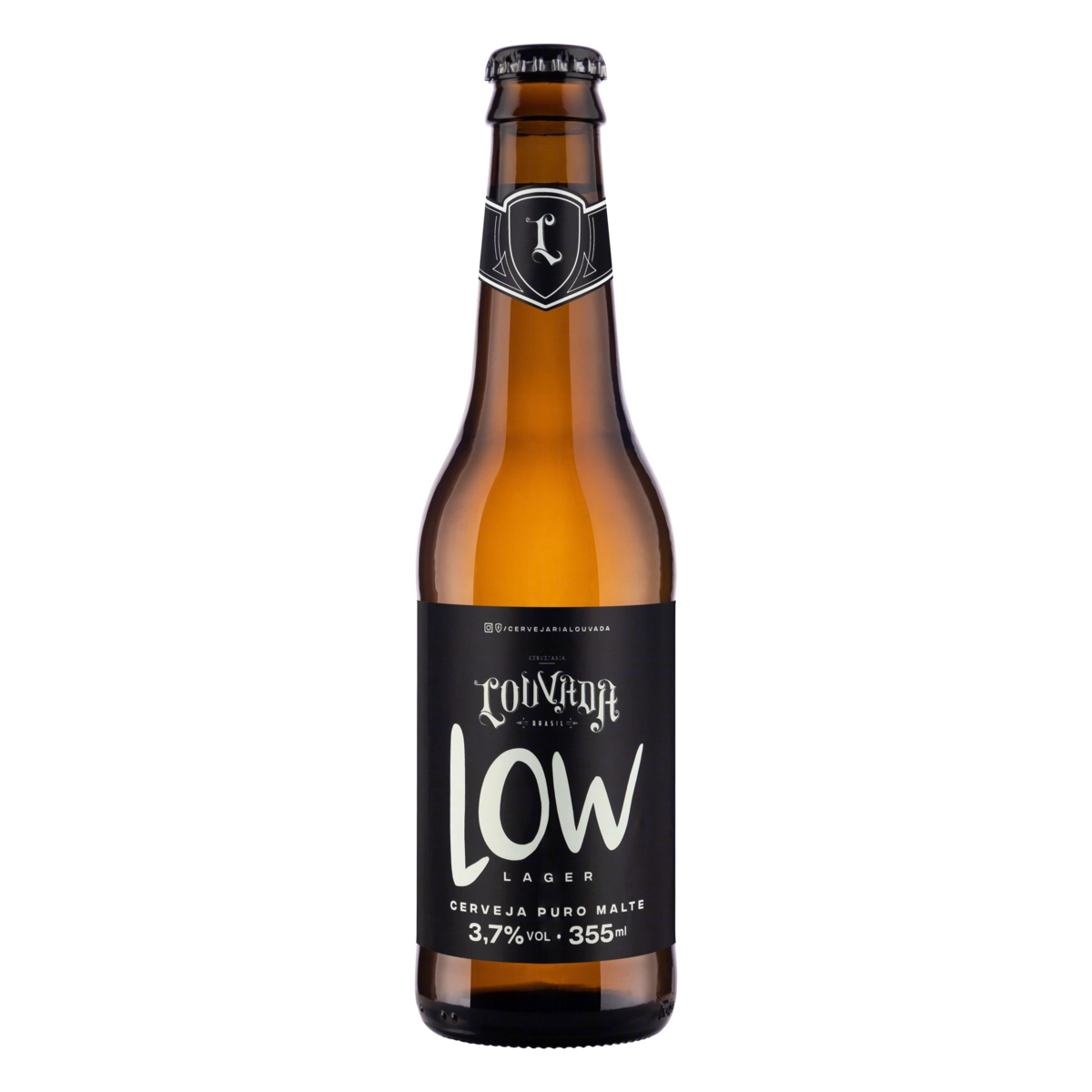 Cerveja American Lager Puro Malte Low Light Louvada Garrafa 355ml