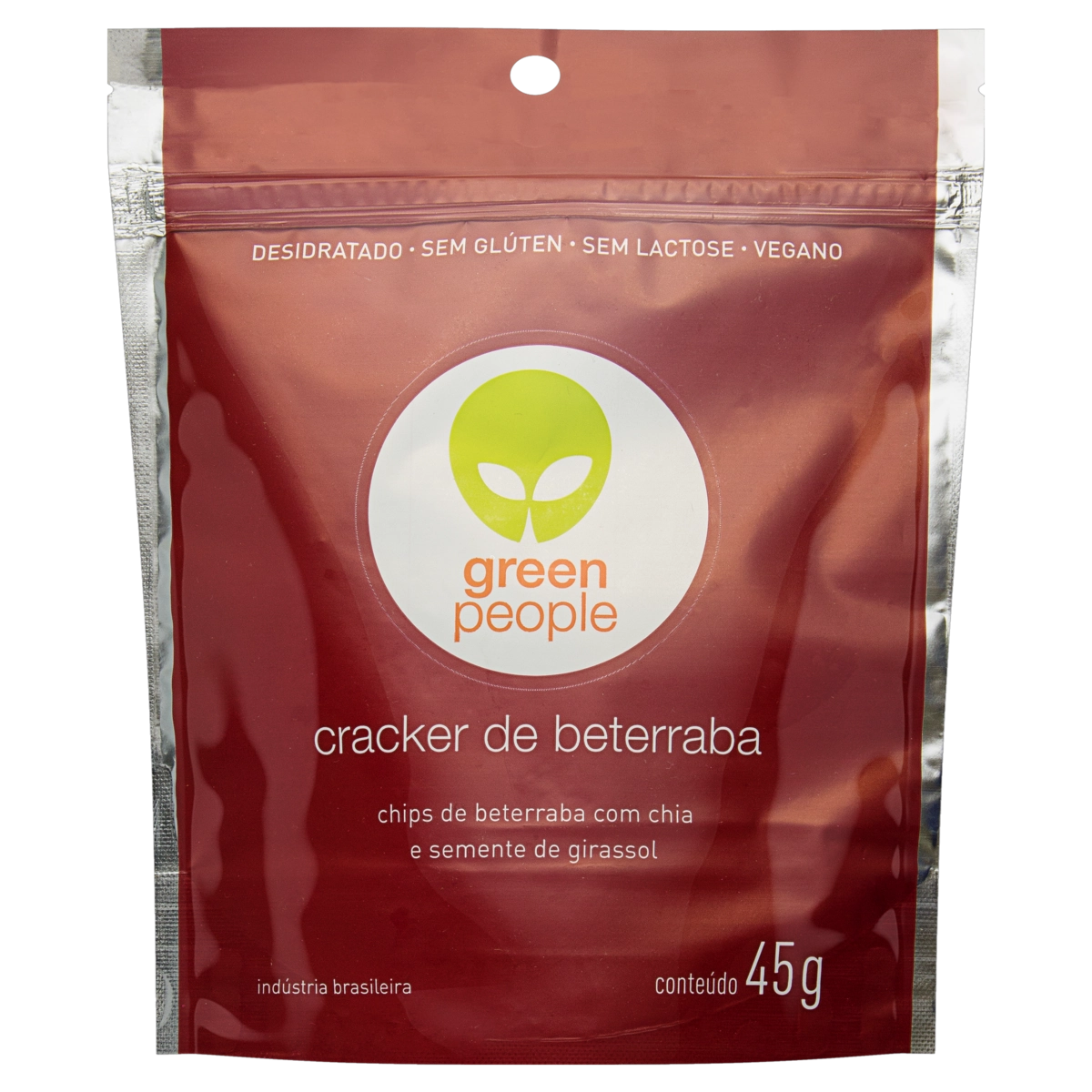Cracker De Beterraba Com Chia E Semente De Girassol Greenpeople Pouch 45g