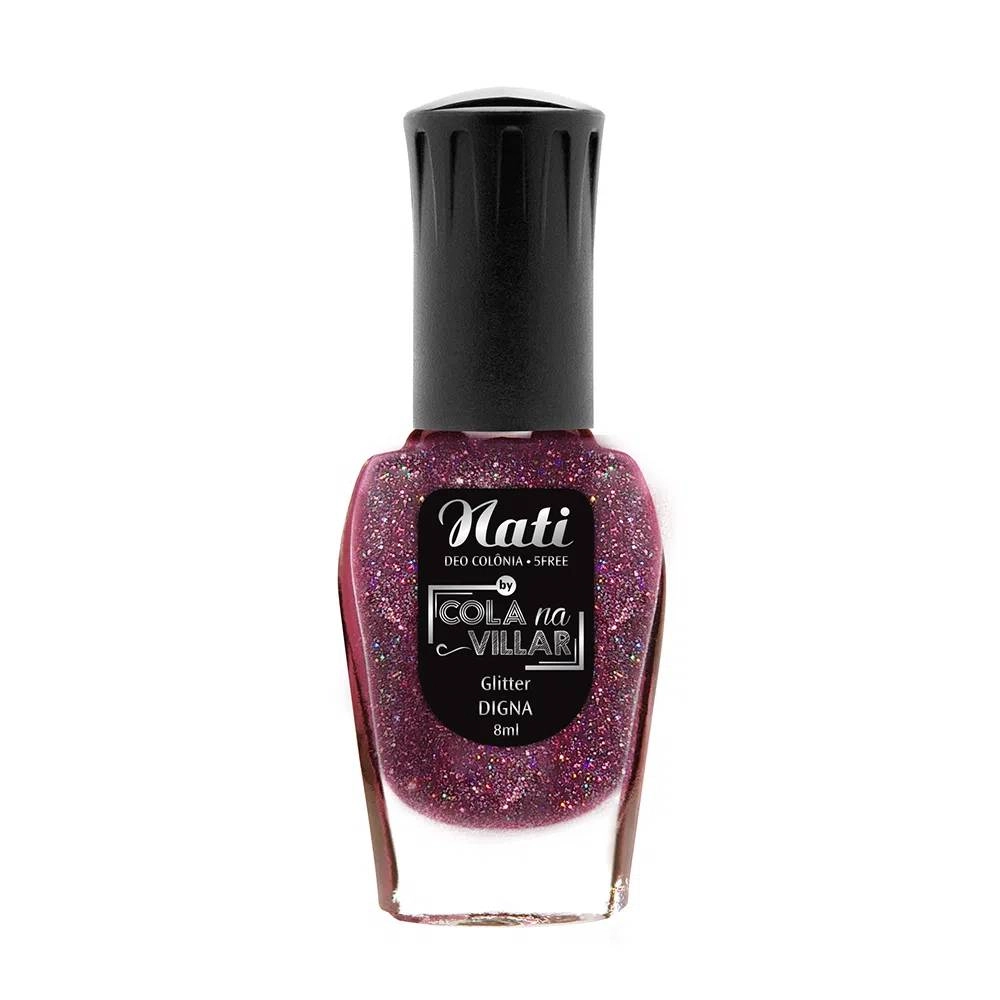 Esmalte Nati Cola Na Villar Glitter Digna 8ml