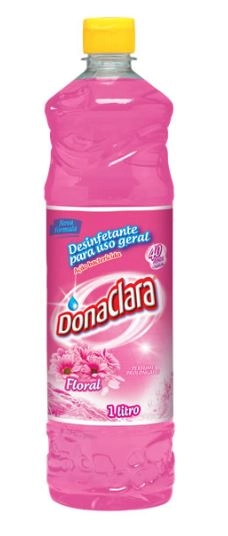 Desinfetante Bactericida Floral Dona Clara Frasco 1l