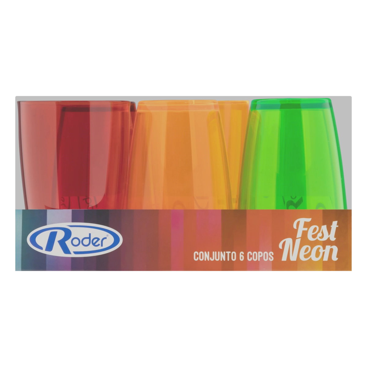 Conjunto Copo 330ml Roder Fest Neon Caixa 6 Unidades