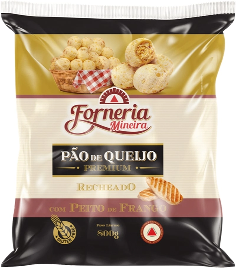 Po De Queijo Recheado Com Frango Pacote 800 G