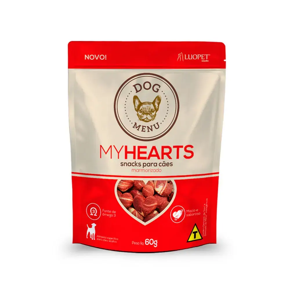 Petisco Luopet Dog Menu My Heart Marmorizado Para Cães 60g