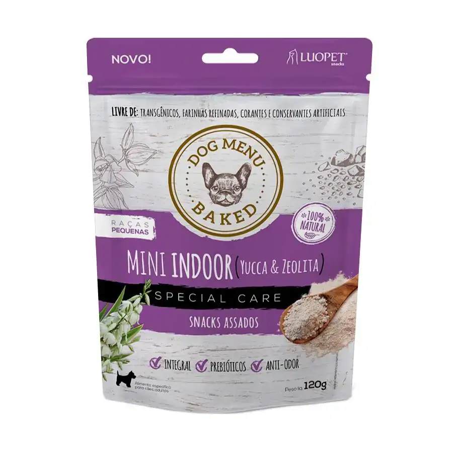 Biscoito Luopet Mini Indoor Sabor Yucca Zeolita Para Cães Adultos Raças Pequenas
