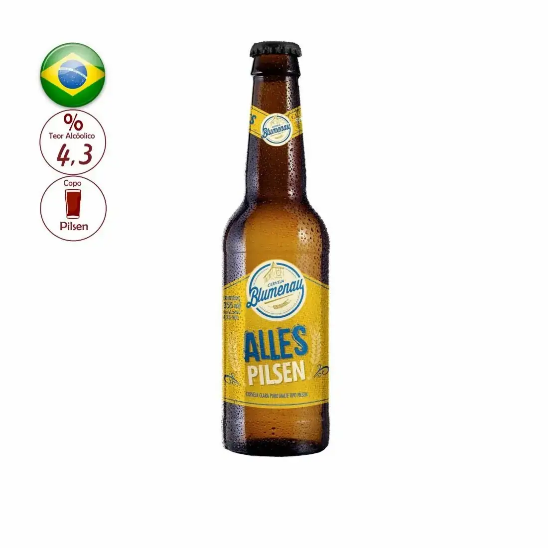 Cerveja Pilsen Puro Malte Blumenau Garrafa 355ml