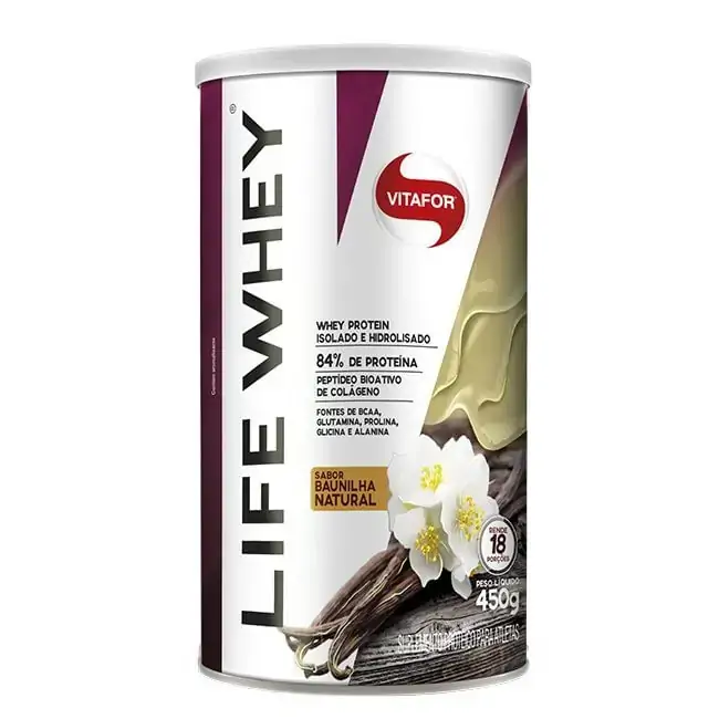 Life Whey Suplemento para Atletas Baunilha Vitafor 450g