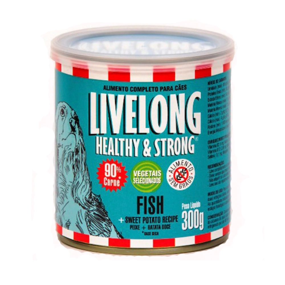 Alimento Úmido Para Cães Sabor Peixe 300g - Livelong
