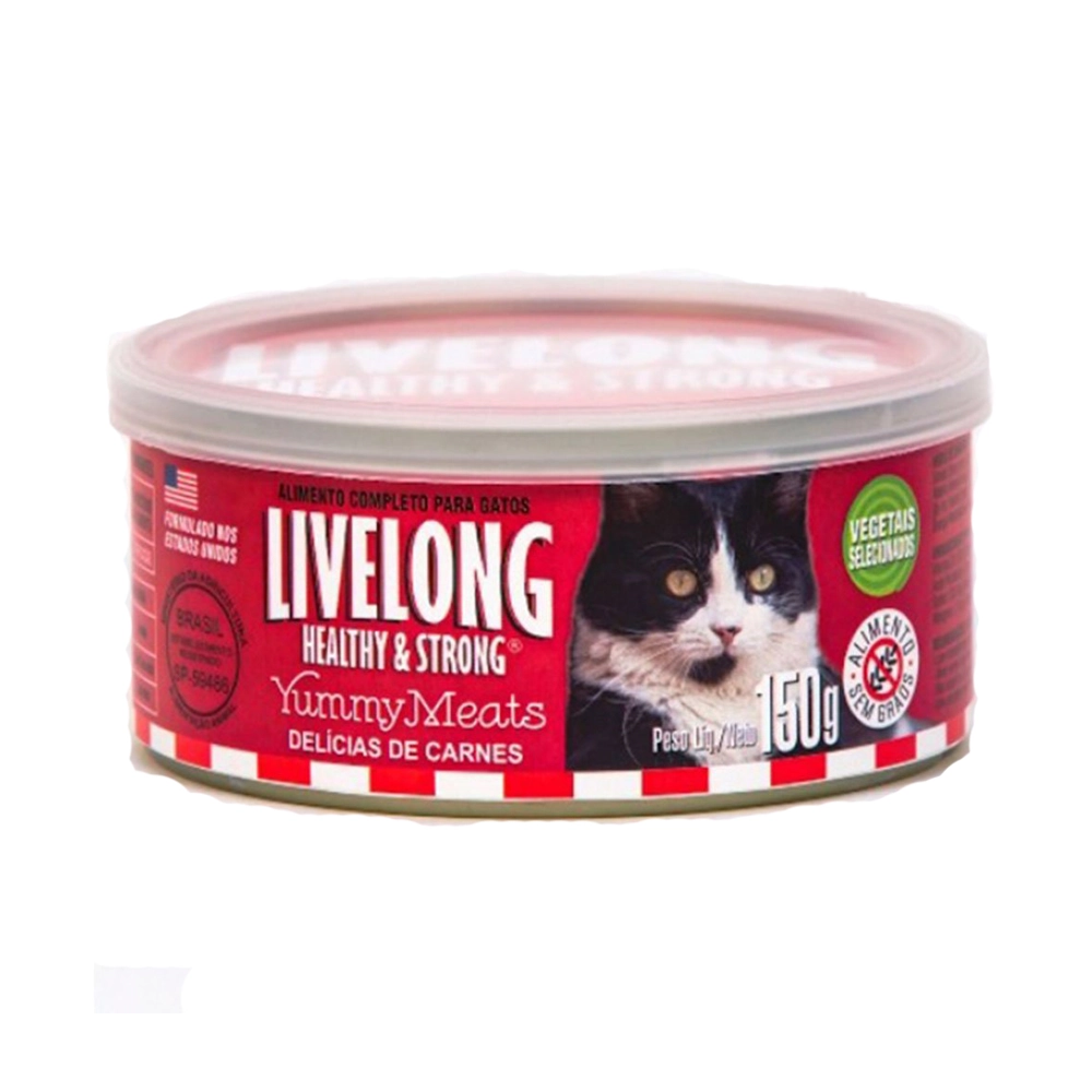 Alimento úmido Gatos sabor Delícias De Carne 150gr -Livelong