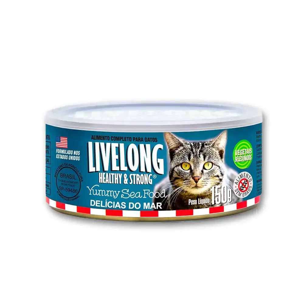 Alimento Umido P/ Gatos Sabor Mar Livelong 150g