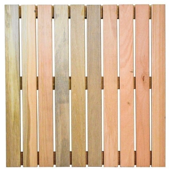 Deck Em Placa De Madeira Modular Base Madeira 50x50cm Madersilva Eucalipto